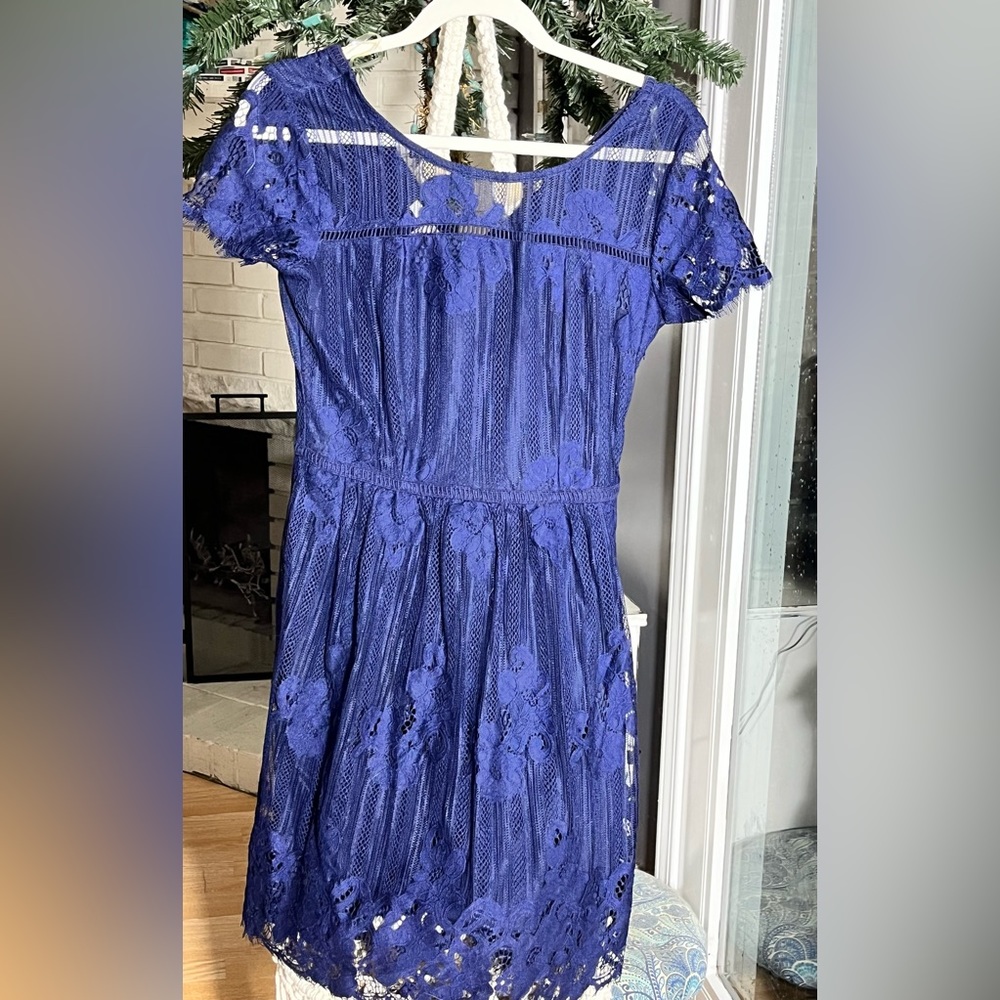 MAURICES Navy Blue Lace Dress | 3/4
